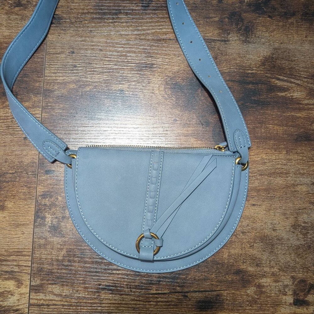 Blue suede purse